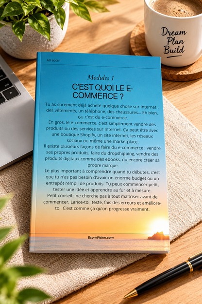 De 0 à ta première vente : le guide complet pour lancer ta boutique en ligne (PDF) (inclus 20 fournisseur + formation gratuite)
