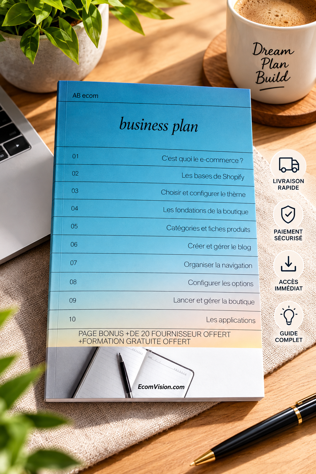 De 0 à ta première vente : le guide complet pour lancer ta boutique en ligne (PDF) (inclus 20 fournisseur + formation gratuite)